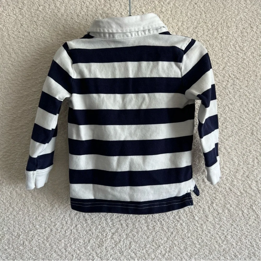 Janie And Jack Boys Collar Toddler Stripe‎ Long Sleeve Shirt Size 18-24 Months